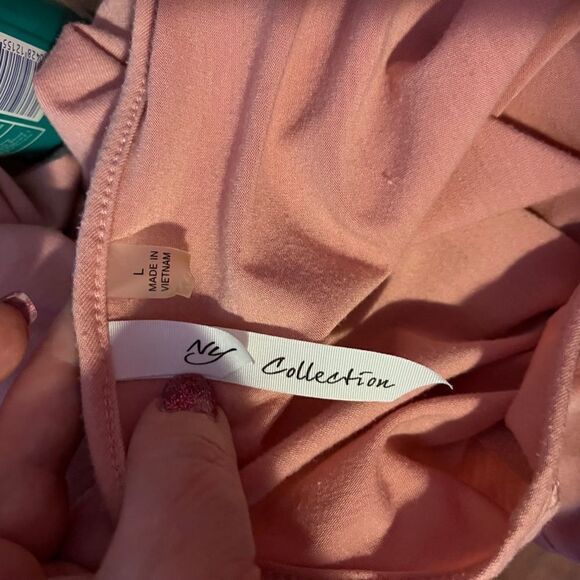 Ny Collection Large Pink Top With Tie Blouse - Picture 11 of 13